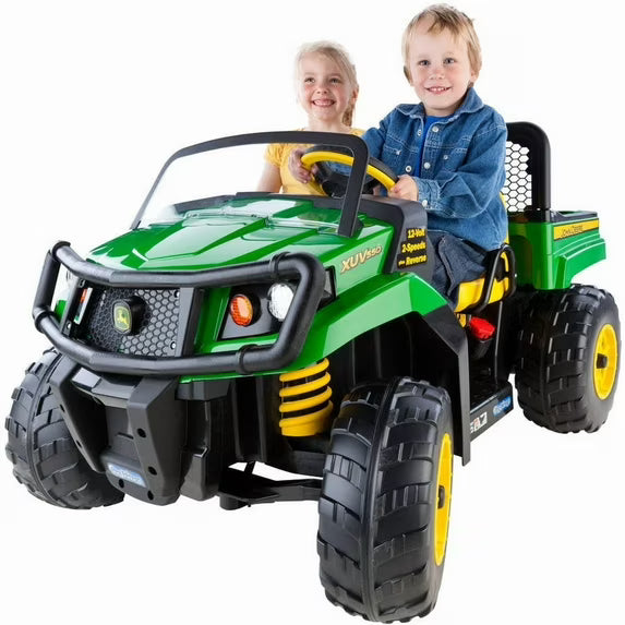 Peg Perego John Deere Gator XUV Extra-Large 12 Volt Ride-on, Durable Design for Kids 3-8, Green